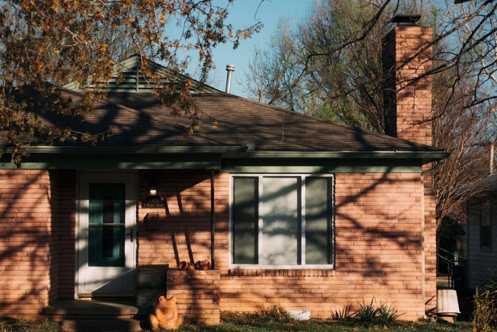 Modest single-family bungalow with no people present